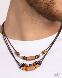 Paparazzi Accessories - Wish You WOOD - Orange Necklace