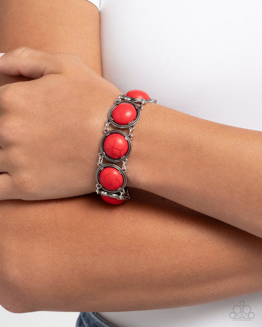 Paparazzi Accessories - Stony Session - Red Bracelet