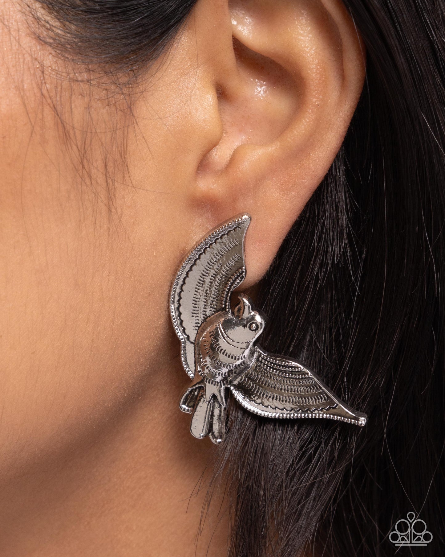 Paparazzi Accessories - Bird of PLAY - Silver Earrings