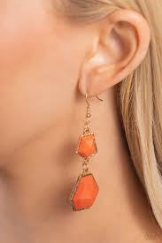 Paparazzi  Accessories - Rio Relic - Orange Earrings