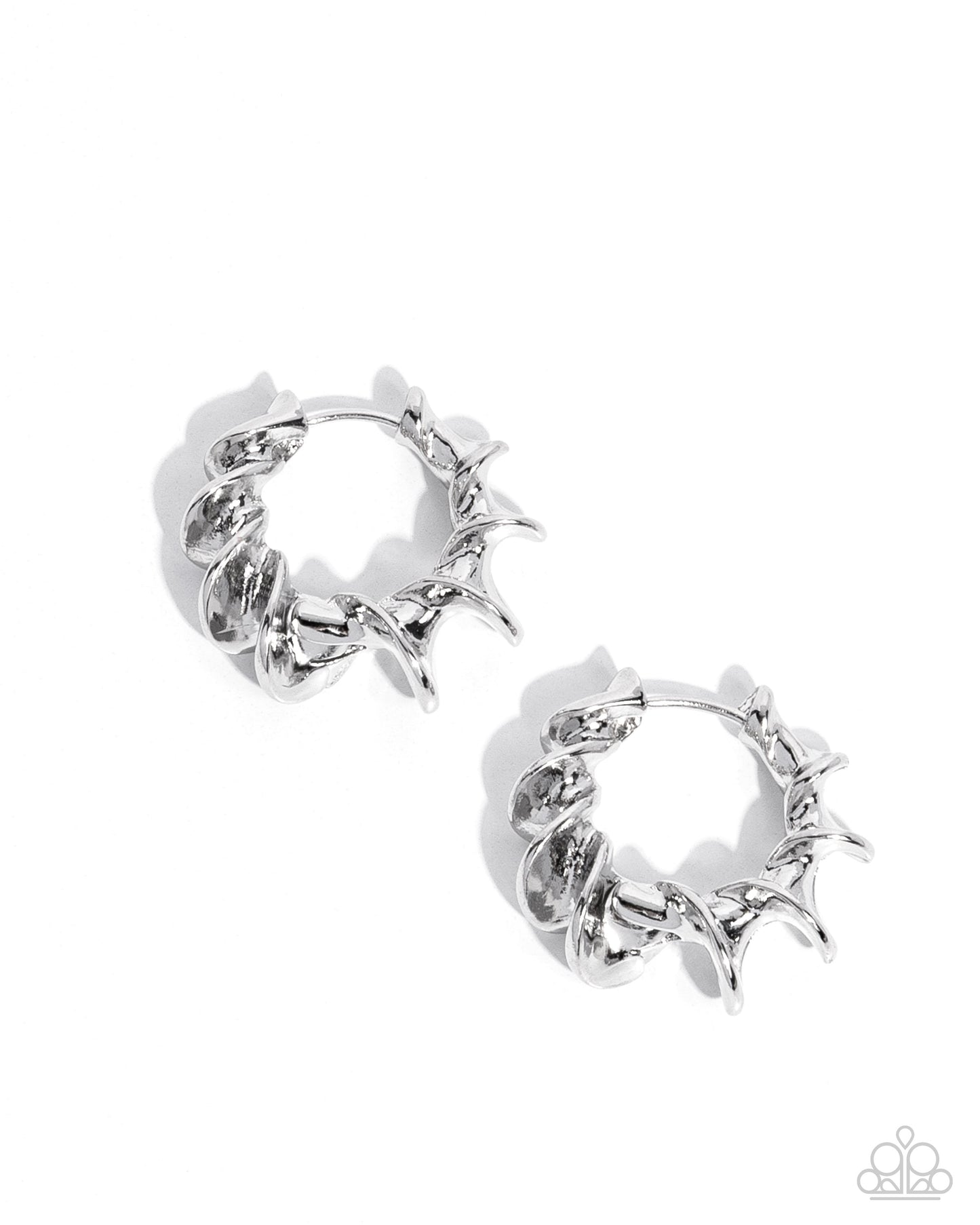 Paparazzi Accessories - Corkscrew Chic - Silver Earrings