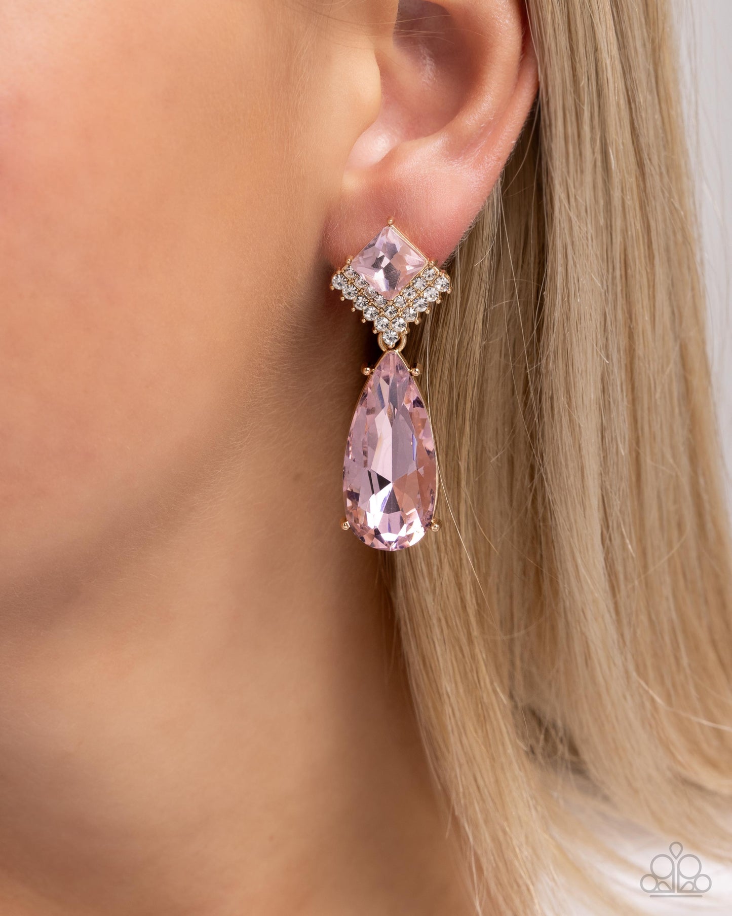 Paparazzi Accessories - Diamond Life - Pink Earrings