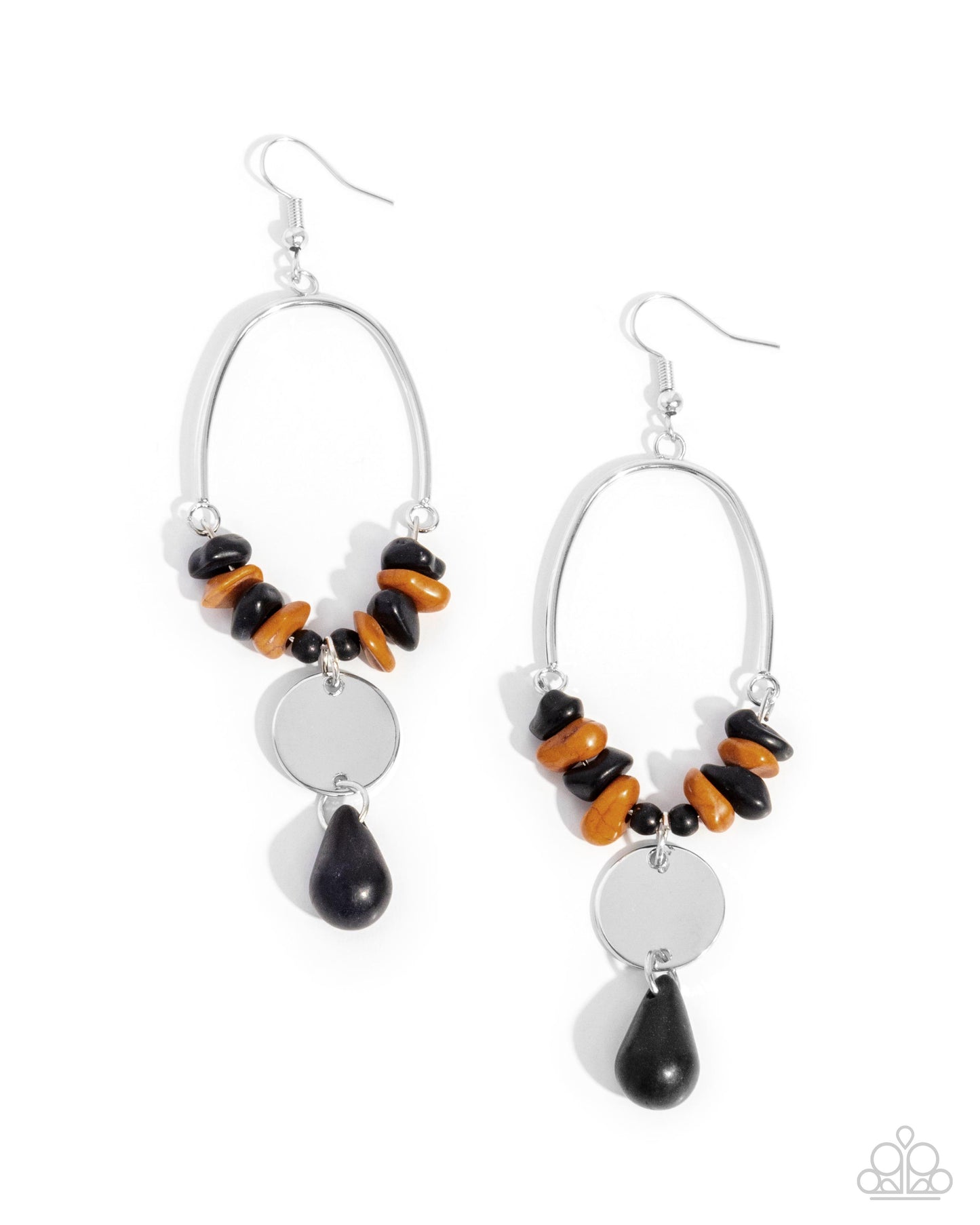 Paparazzi Accessories - Suspended Santa Fe - Black Earrings