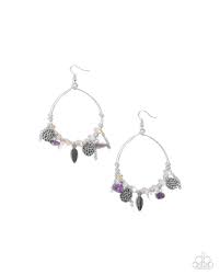 Paparazzi Accessories - Feathered Fringe - Purple Earrings