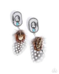 Paparazzi Accessories - Feathered Fairy Tale - Brown Earrings