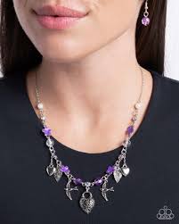 Paparazzi Accessories - Flight of the Sparrow - Purple Necklace