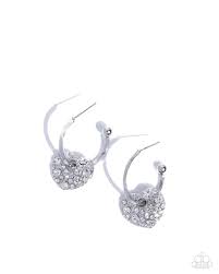 Paparazzi Accessories - Valentines Valor - White Earrings