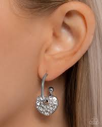 Paparazzi Accessories - Valentines Valor - White Earrings