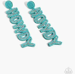 Paparazzi Accessories - Howdy Headline - Blue Earrings