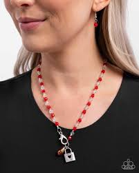 Paparazzi Accessories - Love Match - Red Necklace