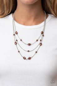 Paparazzi Accessories - Pearlicious Pop - Brown Necklace