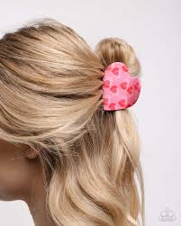 Paparazzi Accessories - Courting Clip - Pink Hair Clip