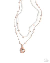 Paparazzi Accessories - Radiant Reminder - Rose Gold Necklace