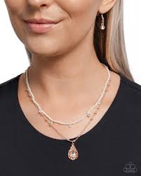 Paparazzi Accessories - Radiant Reminder - Rose Gold Necklace