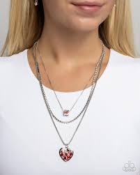 Paparazzi Accessories - Seize the Sides - Red Necklace