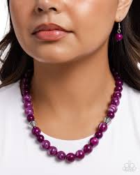 Paparazzi Accessories - Showroom Swirl - Purple Necklace