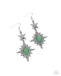 Paparazzi Accessories - Stellar State of Mind - Green Earrings