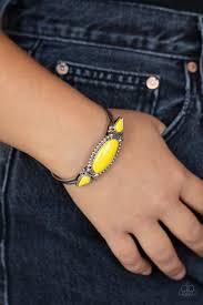 Paparazzi Accessories - Tribal Trinket - Yellow Bracelet