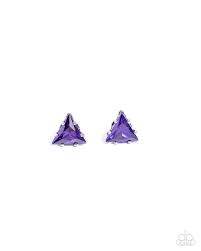 Paparazzi Accessories - Triangular Twinkle - Purple Earrings