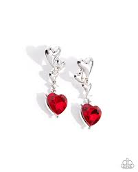 Paparazzi Accessories - Valentines Vaudeville - Red Earrings