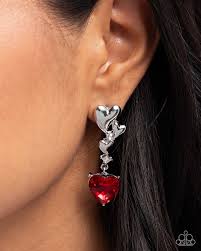 Paparazzi Accessories - Valentines Vaudeville - Red Earrings