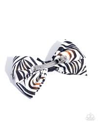 Paparazzi Accessories - Zealous Zebra - White Hairclip