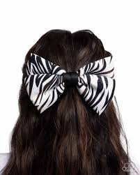 Paparazzi Accessories - Zealous Zebra - White Hairclip